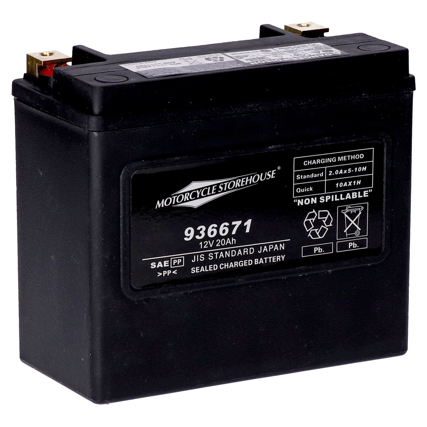 MCS, Standard Series - AGM sealed battery. 12v, 20ah. 320cca
