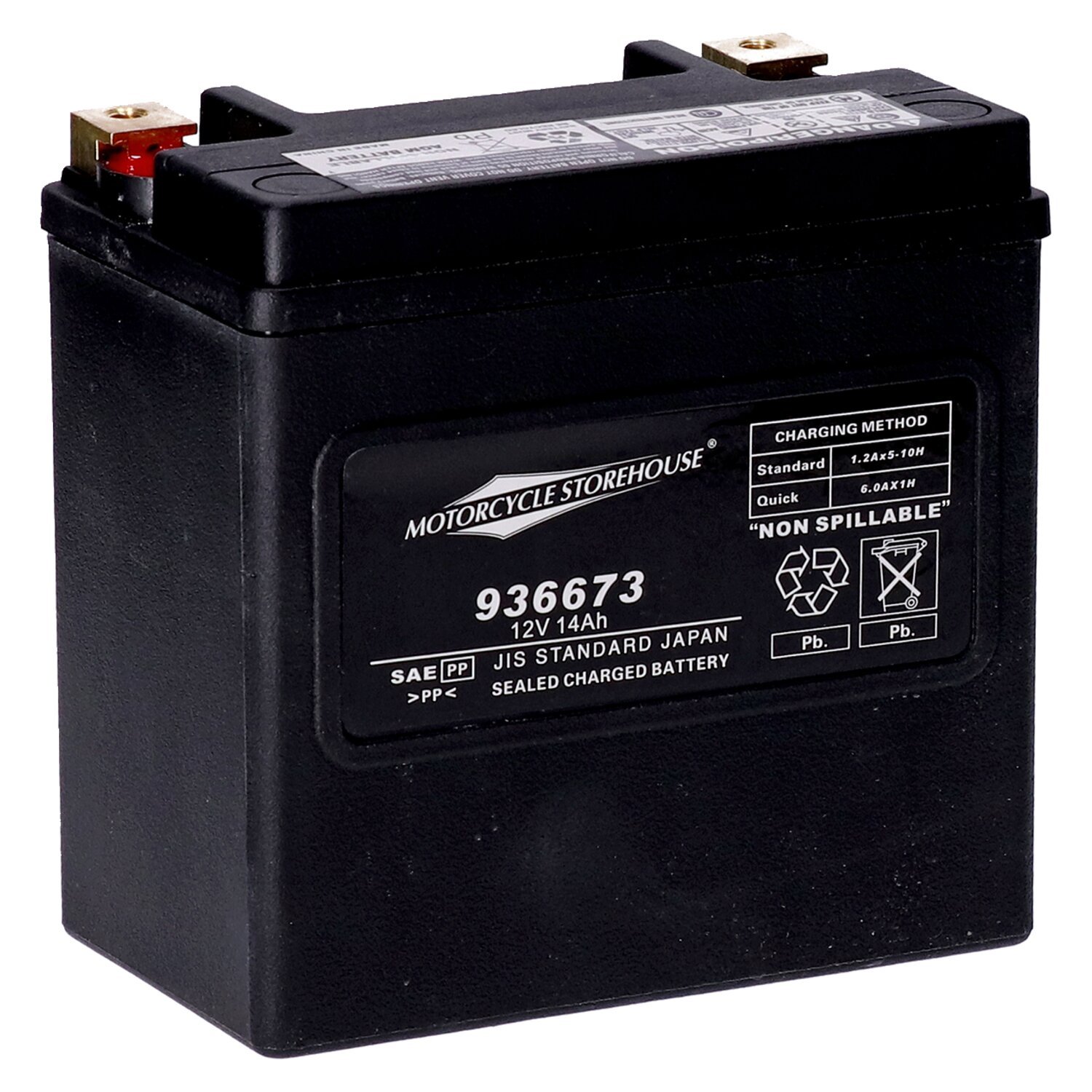 MCS, Standard Series - AGM sealed battery. 12v, 14ah. 240cca