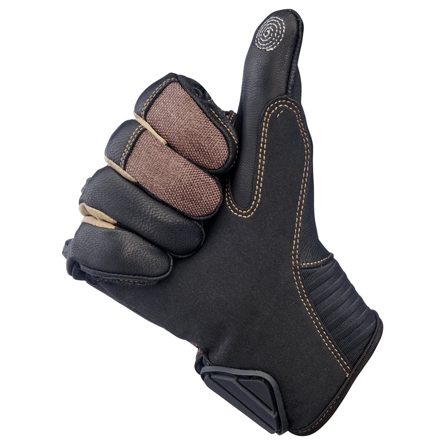 Biltwell Bridgeport gloves, chocolate Black, Black, XS