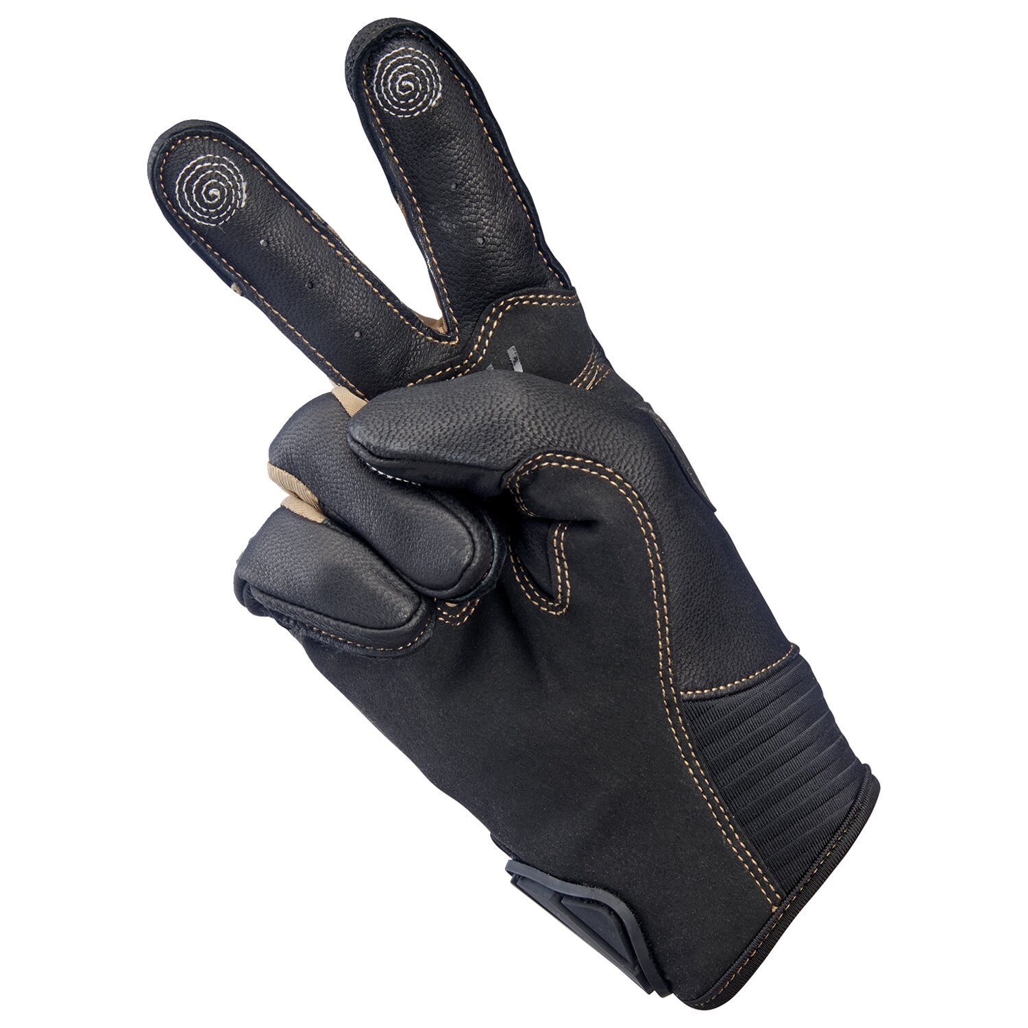Biltwell Bridgeport gloves, chocolate Black, Black, XS