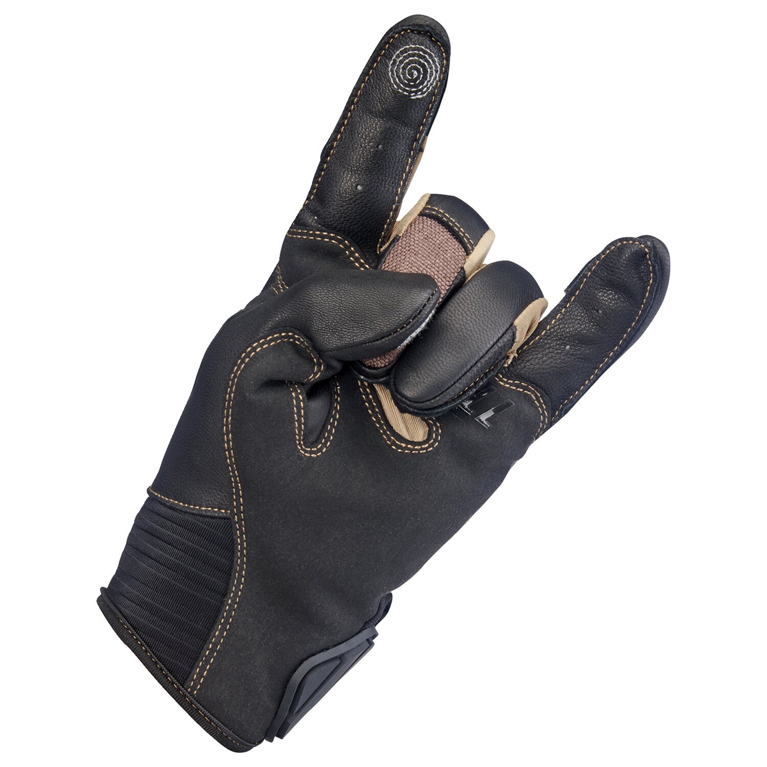 Biltwell Bridgeport gloves, chocolate Black, Black, XS