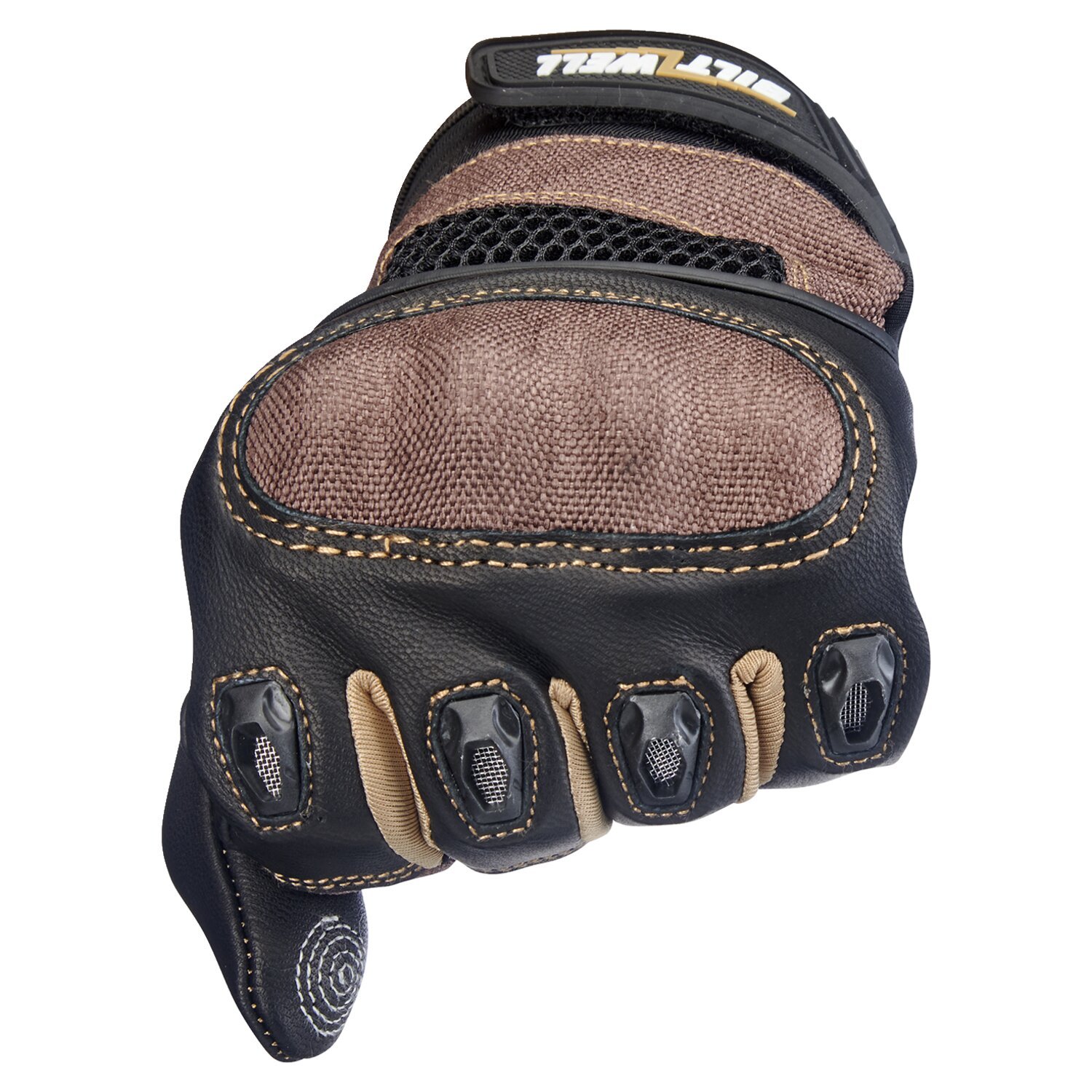 Biltwell Bridgeport gloves, chocolate Black, Black, XS