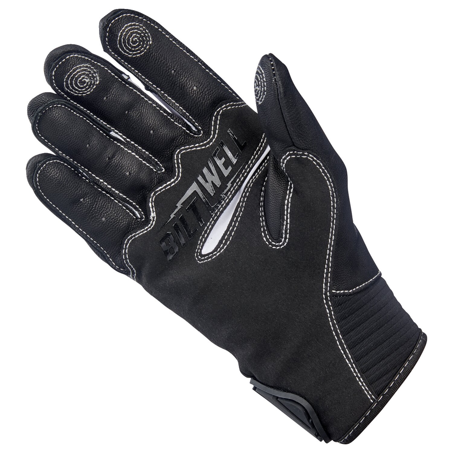 Biltwell Bridgeport gloves, gray, Black, XS