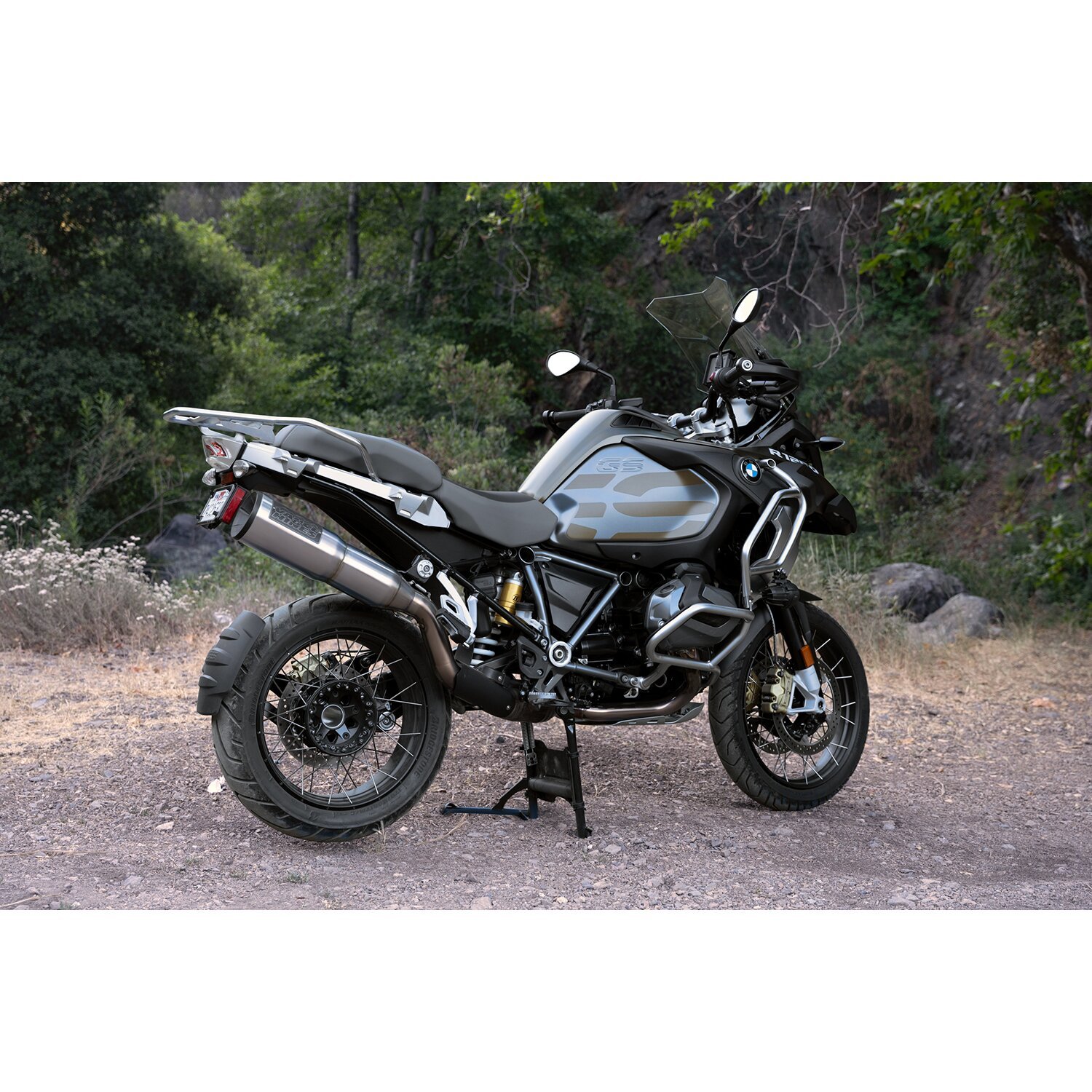 Vance & Hines, Hi-output adventure 500 slip ons. ss, Black, Brushed
