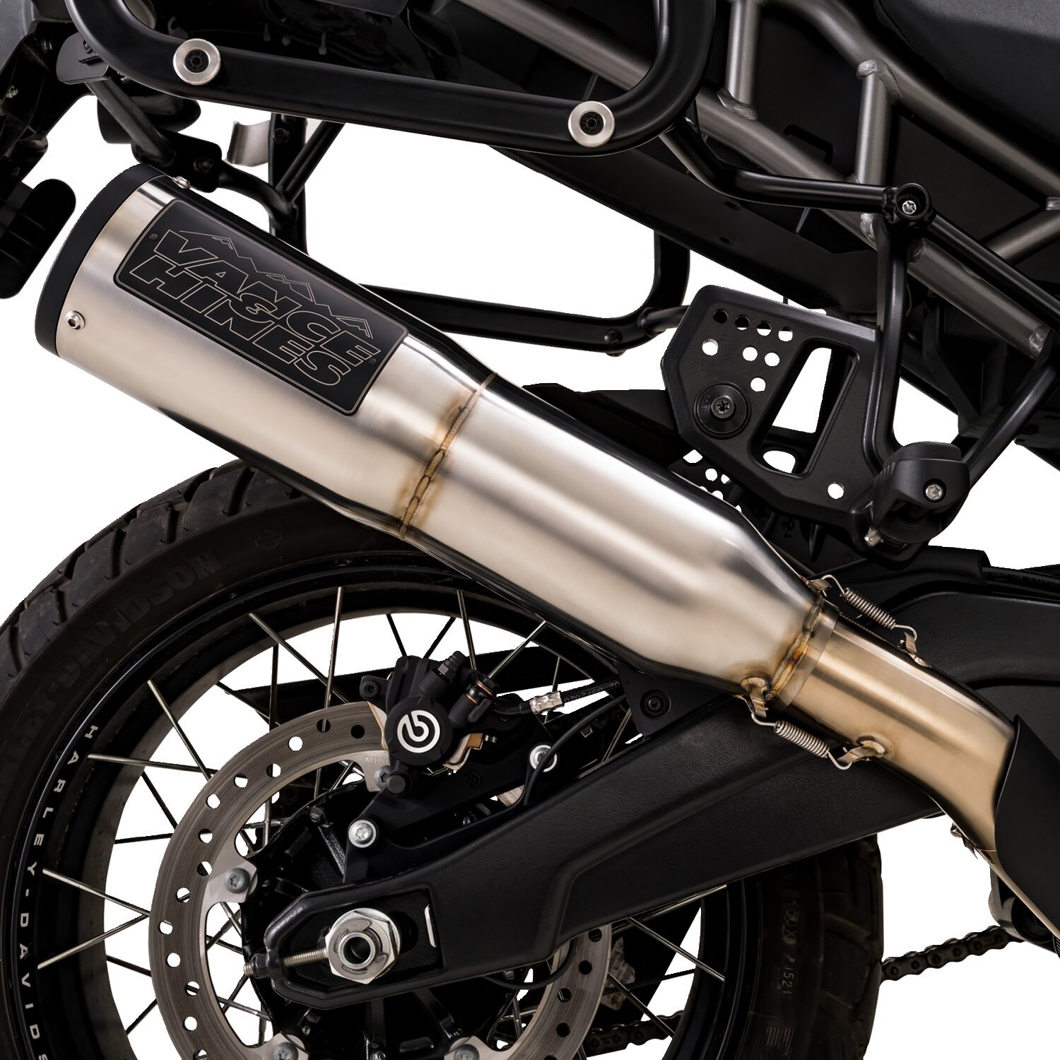 Vance & Hines, Adventure Hi-Output 450 slip-on muffler. SS, Brushed