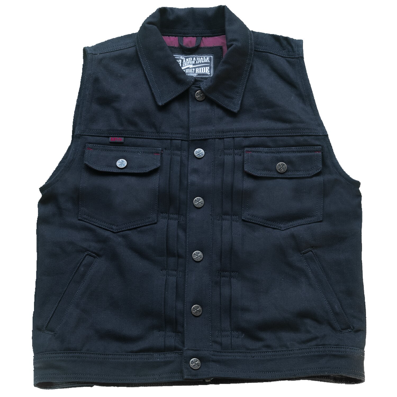 13 1/2 Rain Splitter denim vest, Black, L