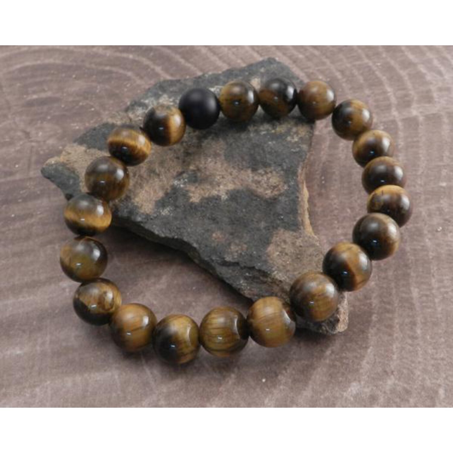 Amigaz Tiger Eye Stone stretch bracelet brown