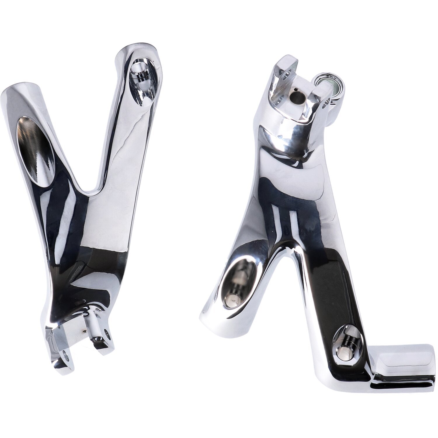 M8 Softail floorboard to foot peg conversion bracket set, Chrome