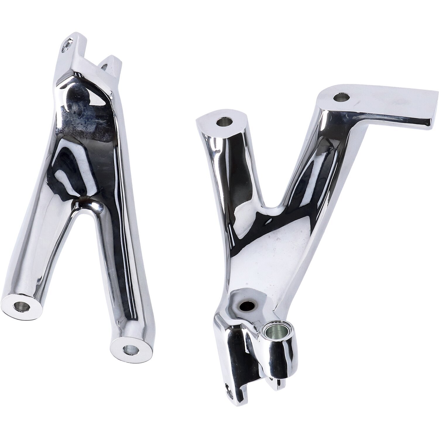 M8 Softail floorboard to foot peg conversion bracket set, Chrome