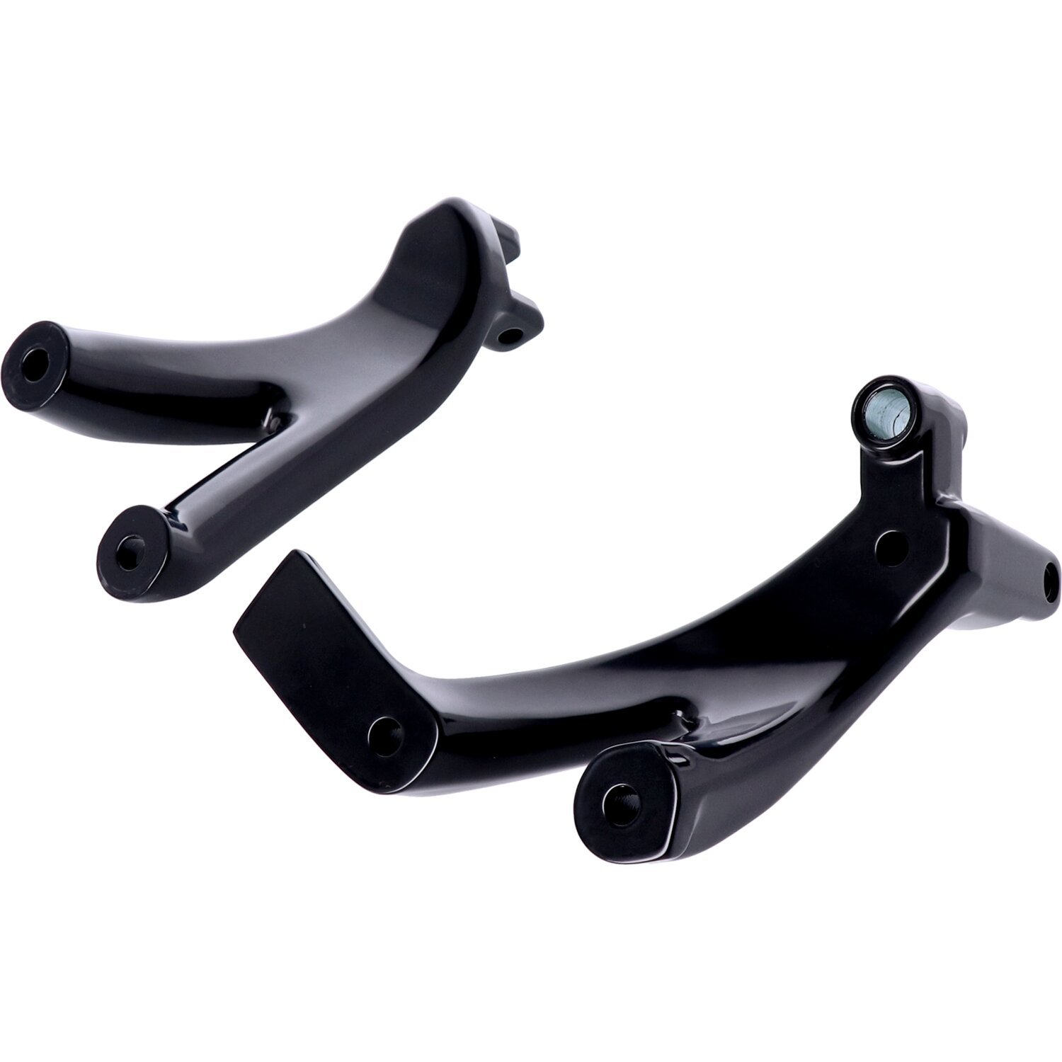 M8 Softail floorboard to foot peg conversion bracket set, Black, Gloss