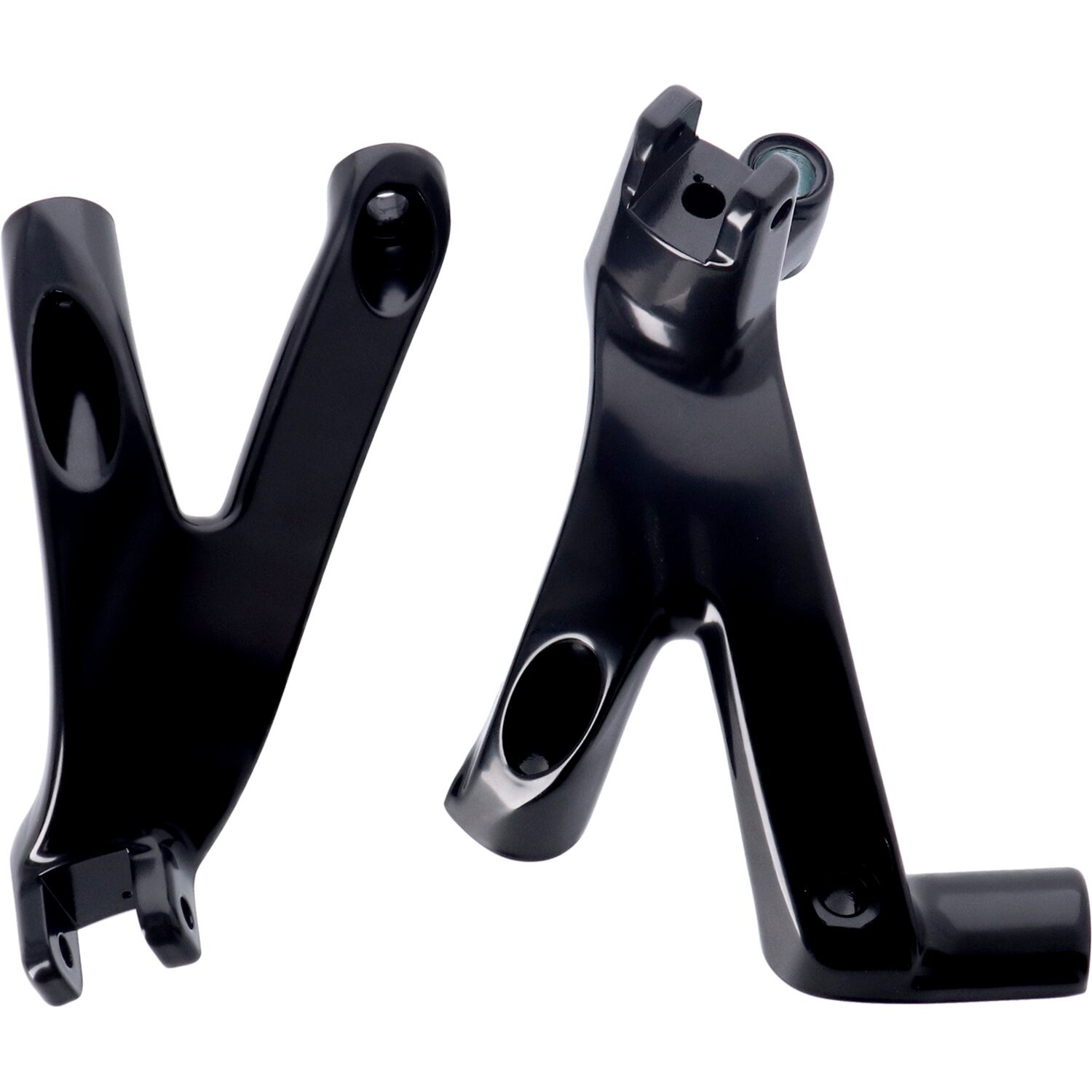 M8 Softail floorboard to foot peg conversion bracket set, Black, Gloss
