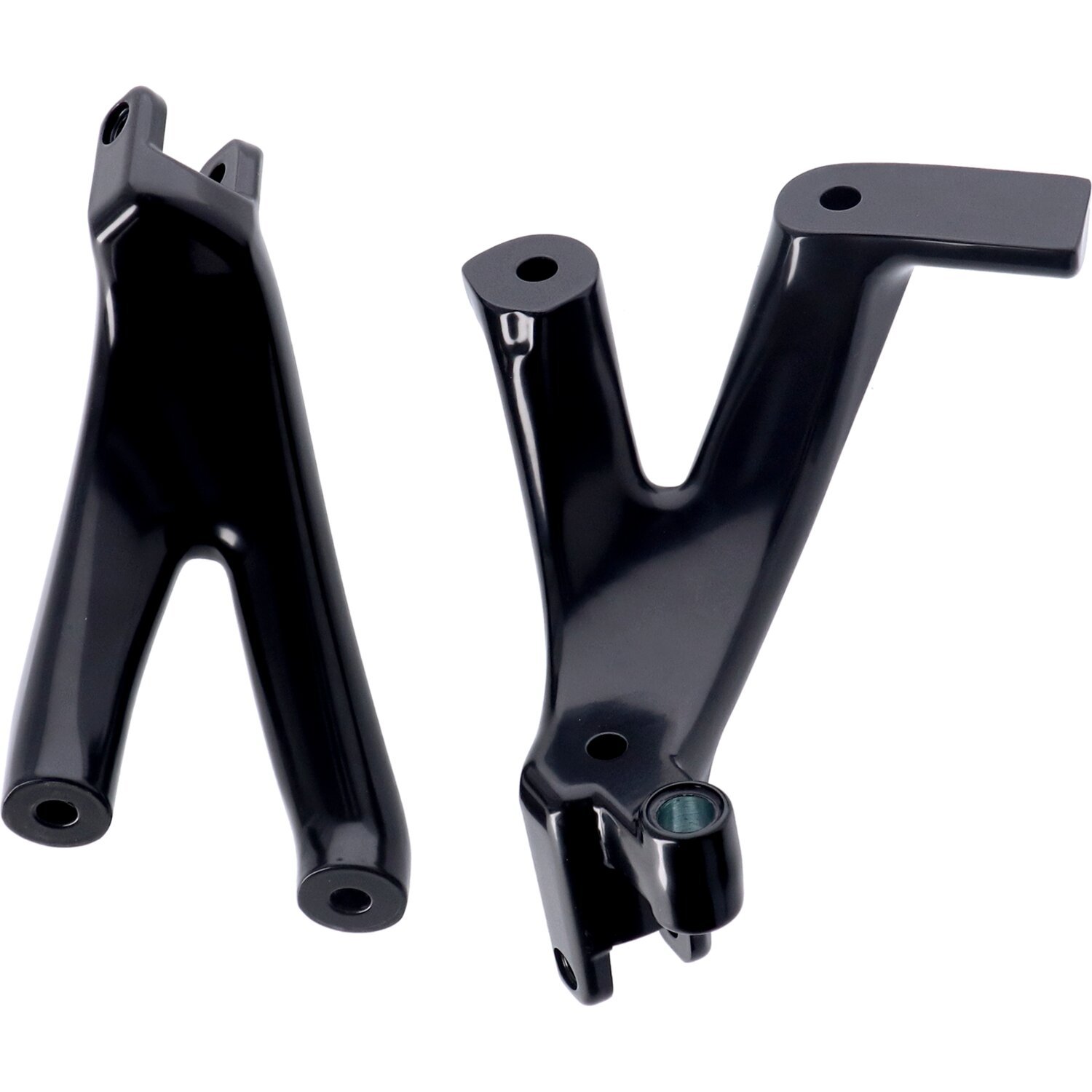 M8 Softail floorboard to foot peg conversion bracket set, Black, Gloss