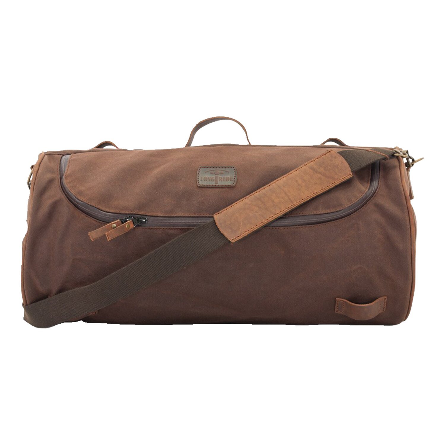 LongRide, roll bag waxed cotton wide. Brown wax