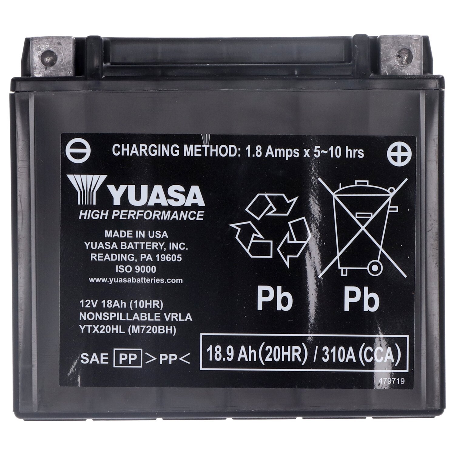 Yuasa, High performance AGM battery, YTX20HL-WC