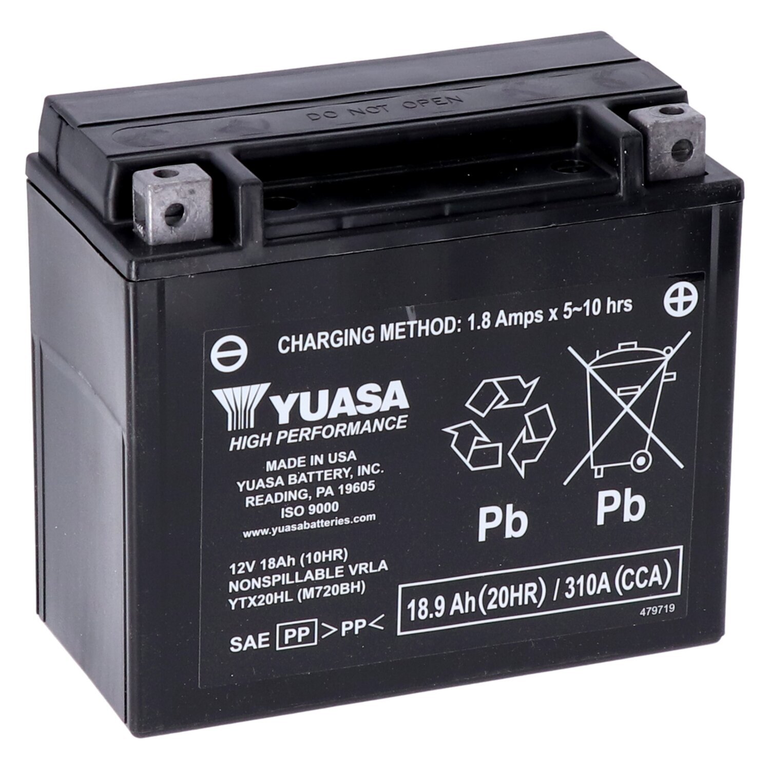 Yuasa, High performance AGM battery, YTX20HL-WC