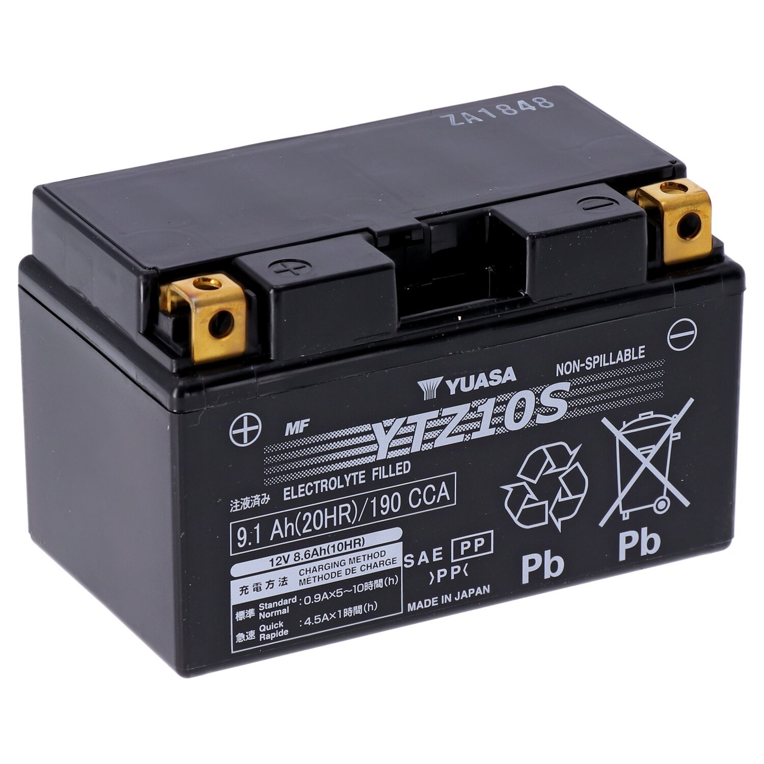 Yuasa, High performance AGM battery, YTZ10S