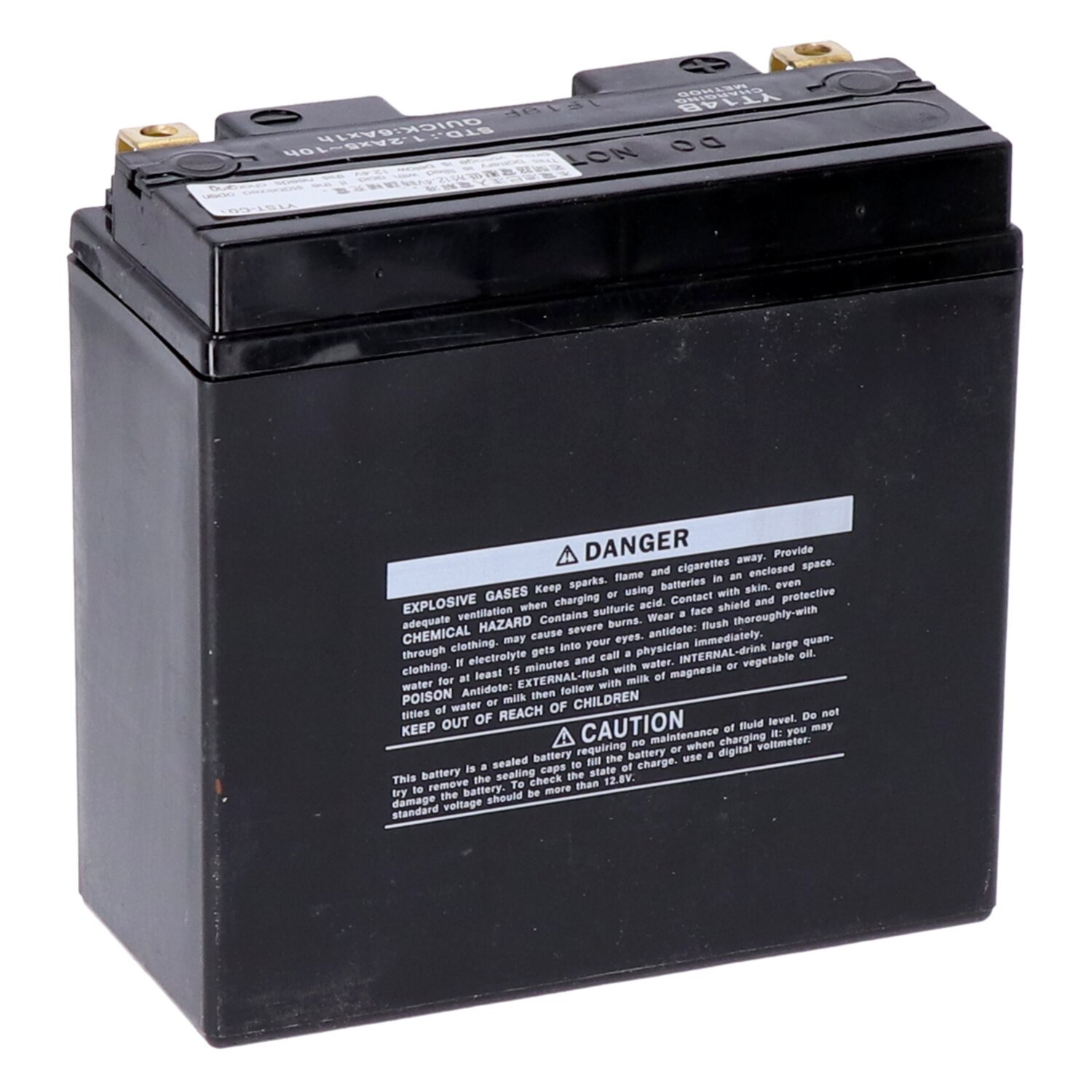 Yuasa, AGM battery, YT14B-WC, Black