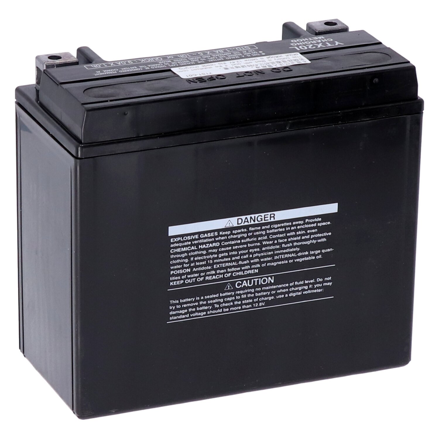 Yuasa, AGM battery, YTX20L-WC, Black