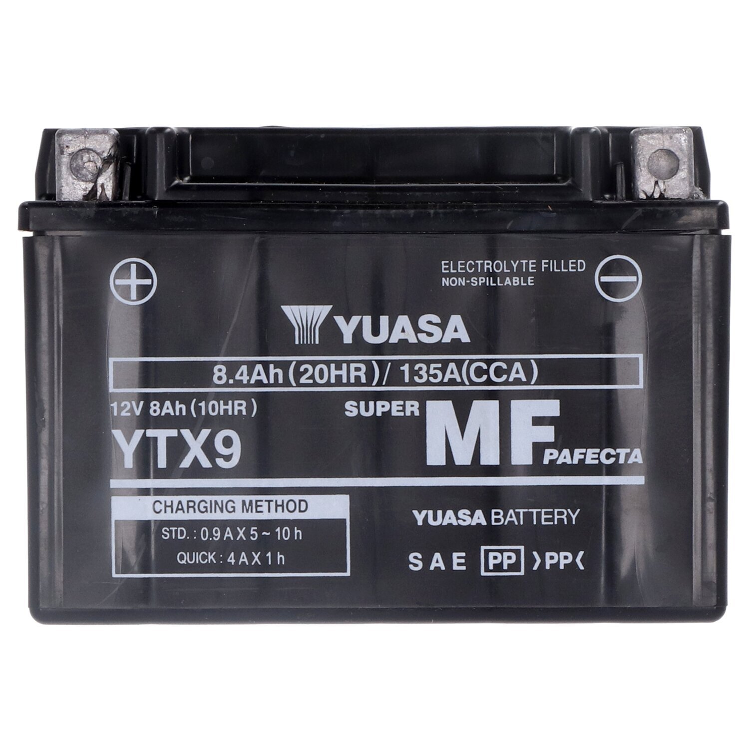 Yuasa, AGM battery, YTX9-WC, Black