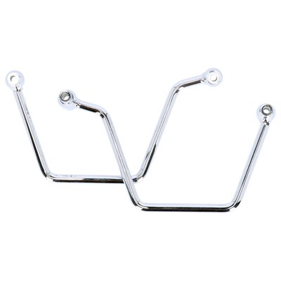 Chromed plated steel pannier supports. Easy bolt-on installation to the original mounting points of the fender. Includes all installation hardware.