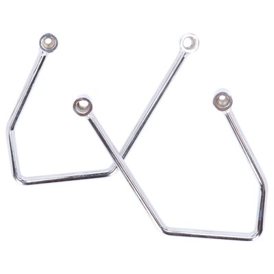 Chromed plated steel pannier supports. Easy bolt-on installation to the original mounting points of the fender. Includes all installation hardware.