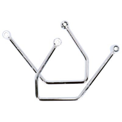 Chromed plated steel pannier supports. Easy bolt-on installation to the original mounting points of the fender. Includes all installation hardware.