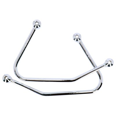 Chromed plated steel pannier supports. Easy bolt-on installation to the original mounting points of the fender. Includes all installation hardware.