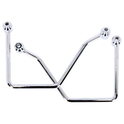 Chromed plated steel pannier supports. Easy bolt-on installation to the original mounting points of the fender. Includes all installation hardware.