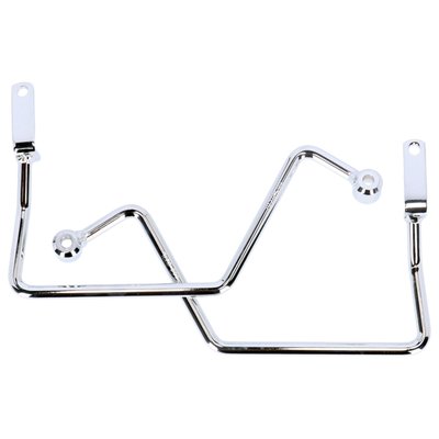 Chromed plated steel pannier supports. Easy bolt-on installation to the original mounting points of the fender. Includes all installation hardware.