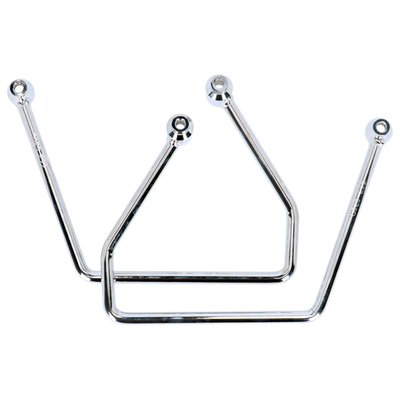 Chromed plated steel pannier supports. Easy bolt-on installation to the original mounting points of the fender. Includes all installation hardware. 
