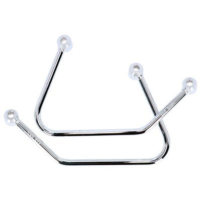 Chromed plated steel pannier supports. Easy bolt-on installation to the original mounting points of the fender. Includes all installation hardware.