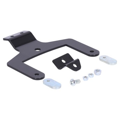 Black powder coated steel. Optional mounting brackets for installation of solo luggage rack chrome 939381 or black 939382 (billet aluminum rack) or chrome 939401 or black 939402 (tubular steel rack) to various Indian models.