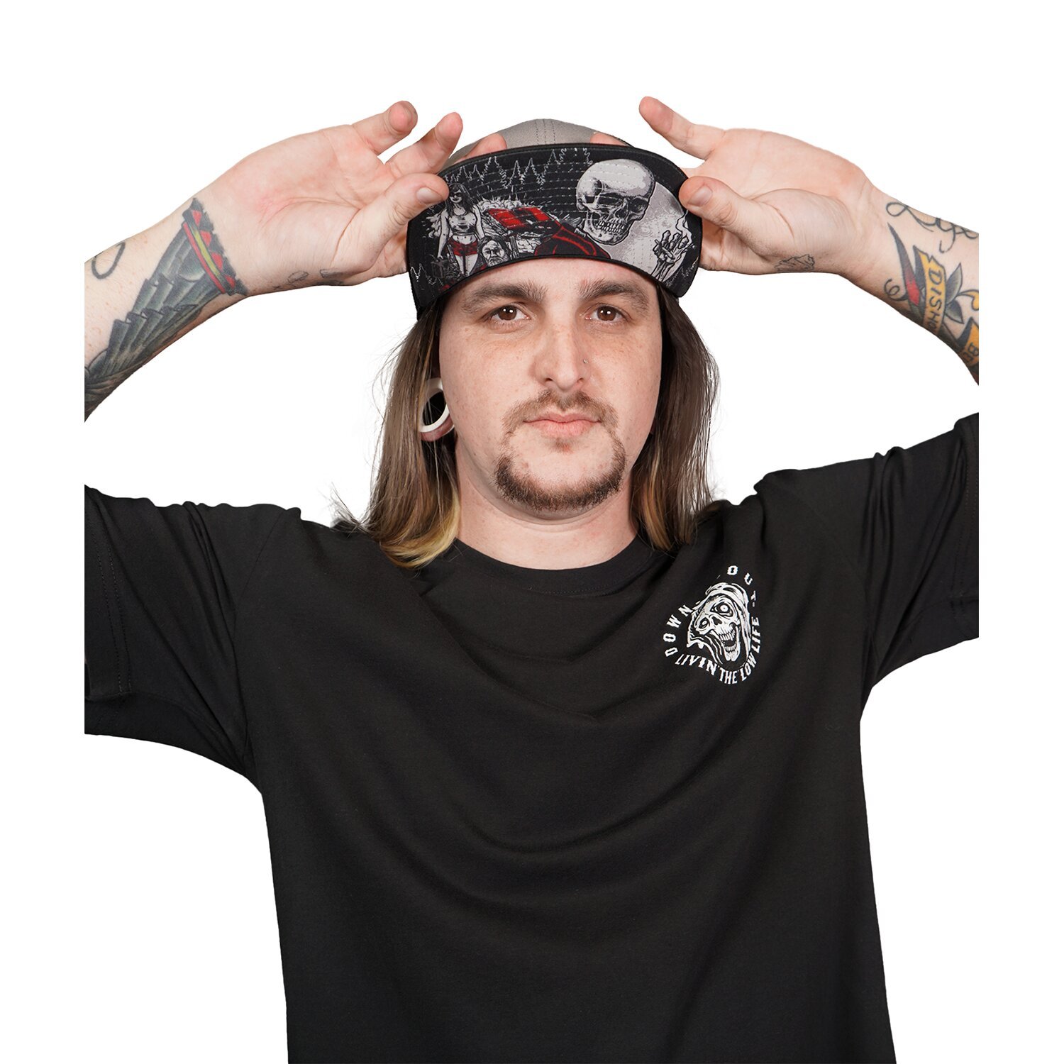 Down-n-Out Bad Example snapback cap, grey, black