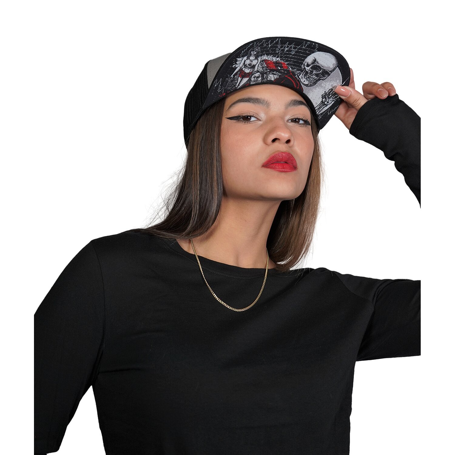 Down-n-Out Bad Example snapback cap, grey, black