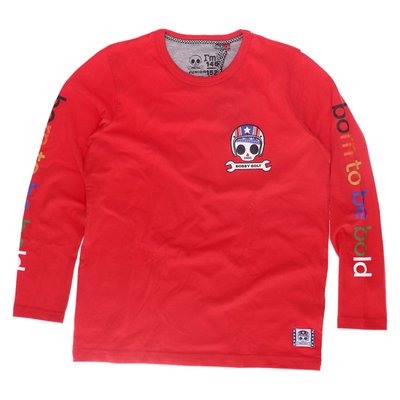 Bobby Bolt, born to be bold! Adventurous, streetwise, rebel, brave, naughty. For the next generation bikers we have the crewneck longsleeve made from soft 100% organic french terry cotton fabric for ultimate daily comfort. Features cool graphis on the sleeves and the Bobby Bolt logo on the chest. Available in army green, red and navy. Be bold be brave!