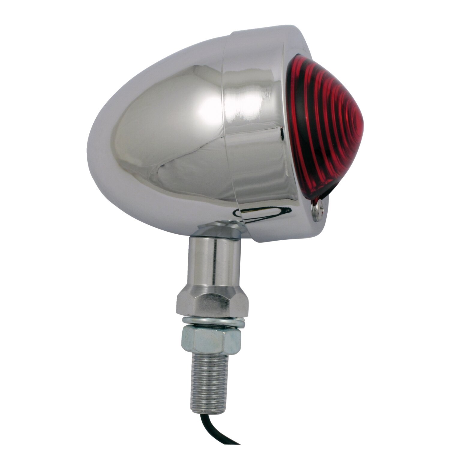 Bullet marker light. Chrome. Red lens. SF. ext. stud mount