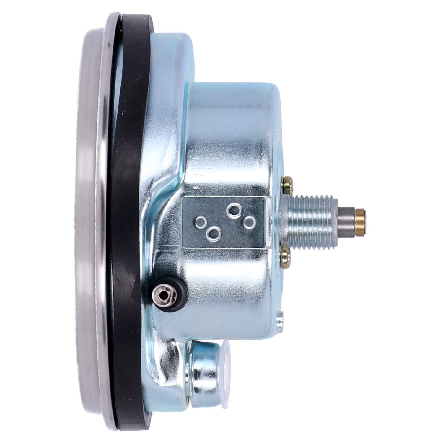 FL speedometer, '46-47 face', silver/black. 2:1 mph, Polished