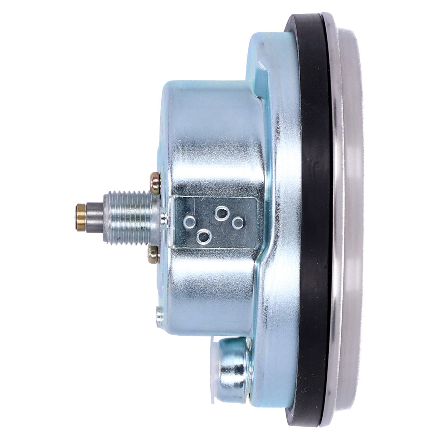FL speedometer, '46-47 face', silver/black. 2:1 mph, Polished