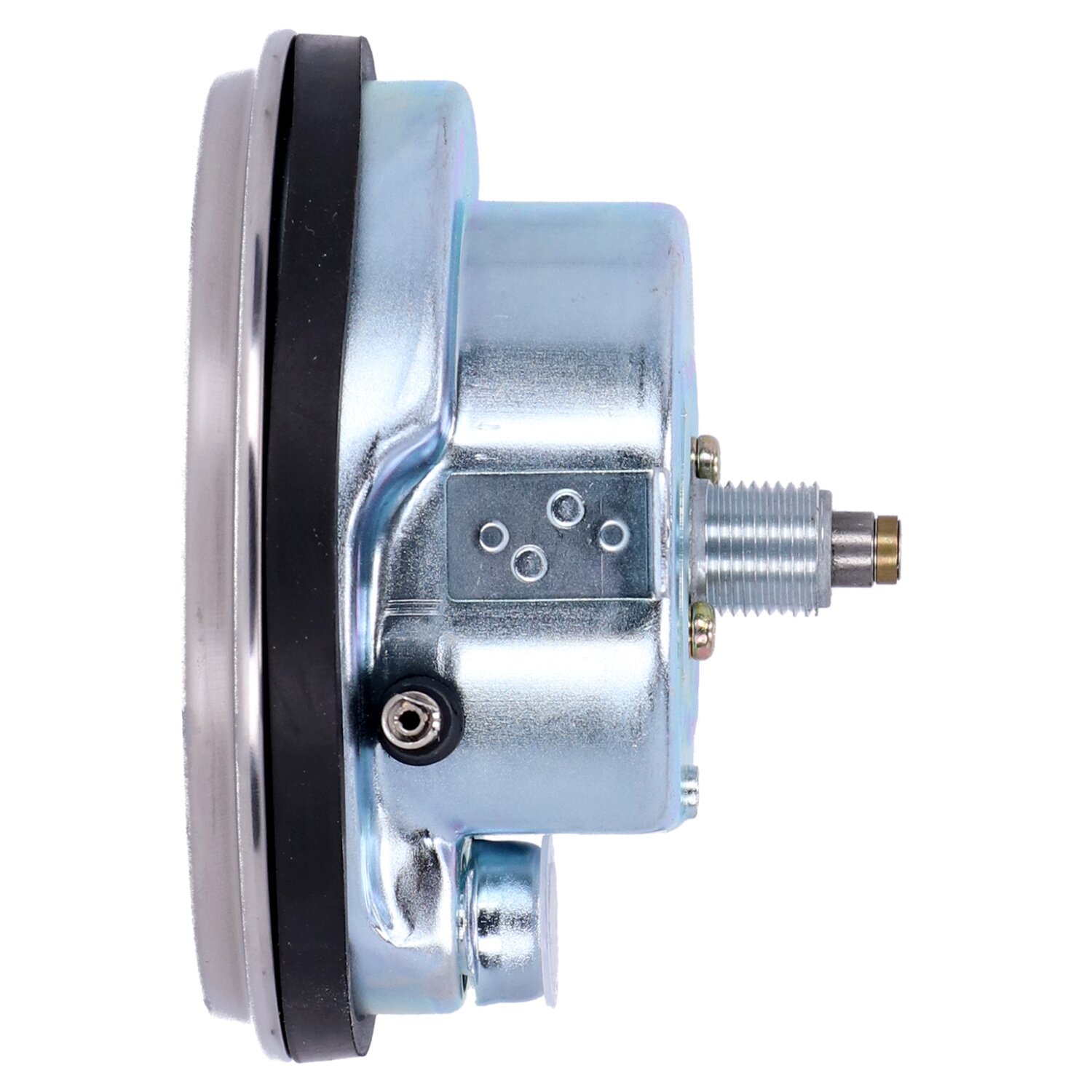 FL speedometer, '41-45 face', silver/black. 1:1 kmh, Polished