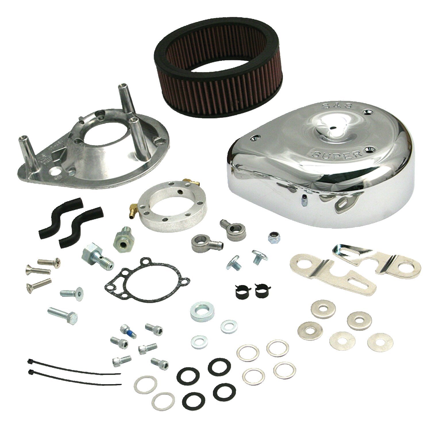 S&S, teardrop air cleaner assembly. Chrome