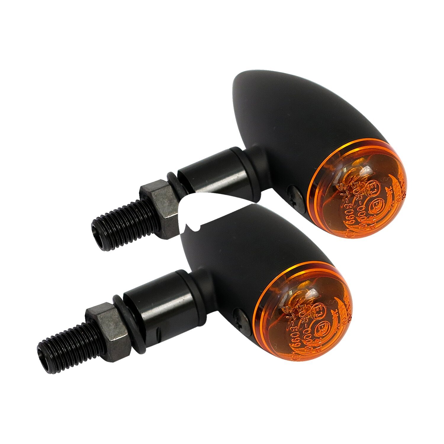Micro bullet, 12v halogen turn signals. Black, plain