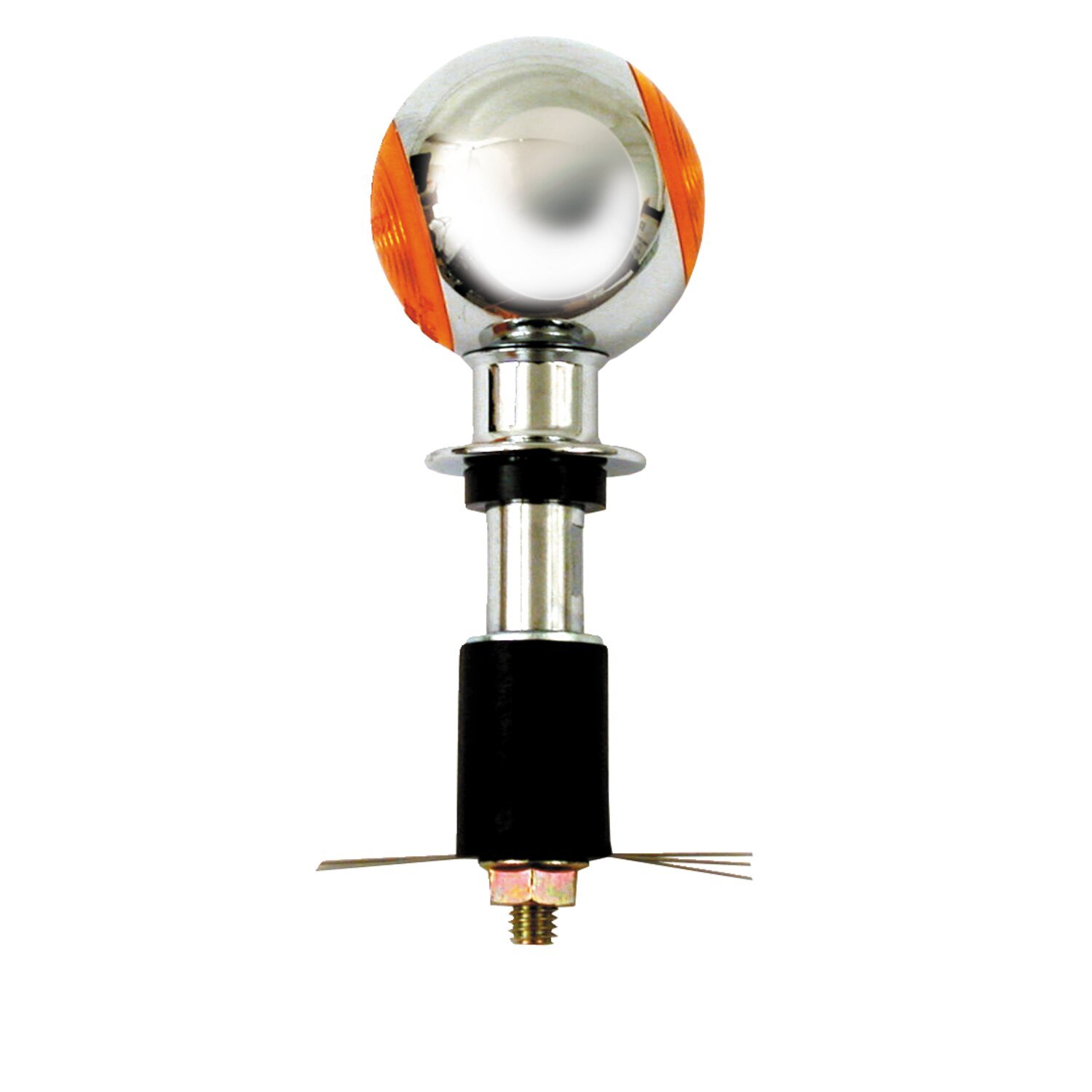 Mini bulls-eye, in-bar turn signals, Yellow, Chrome
