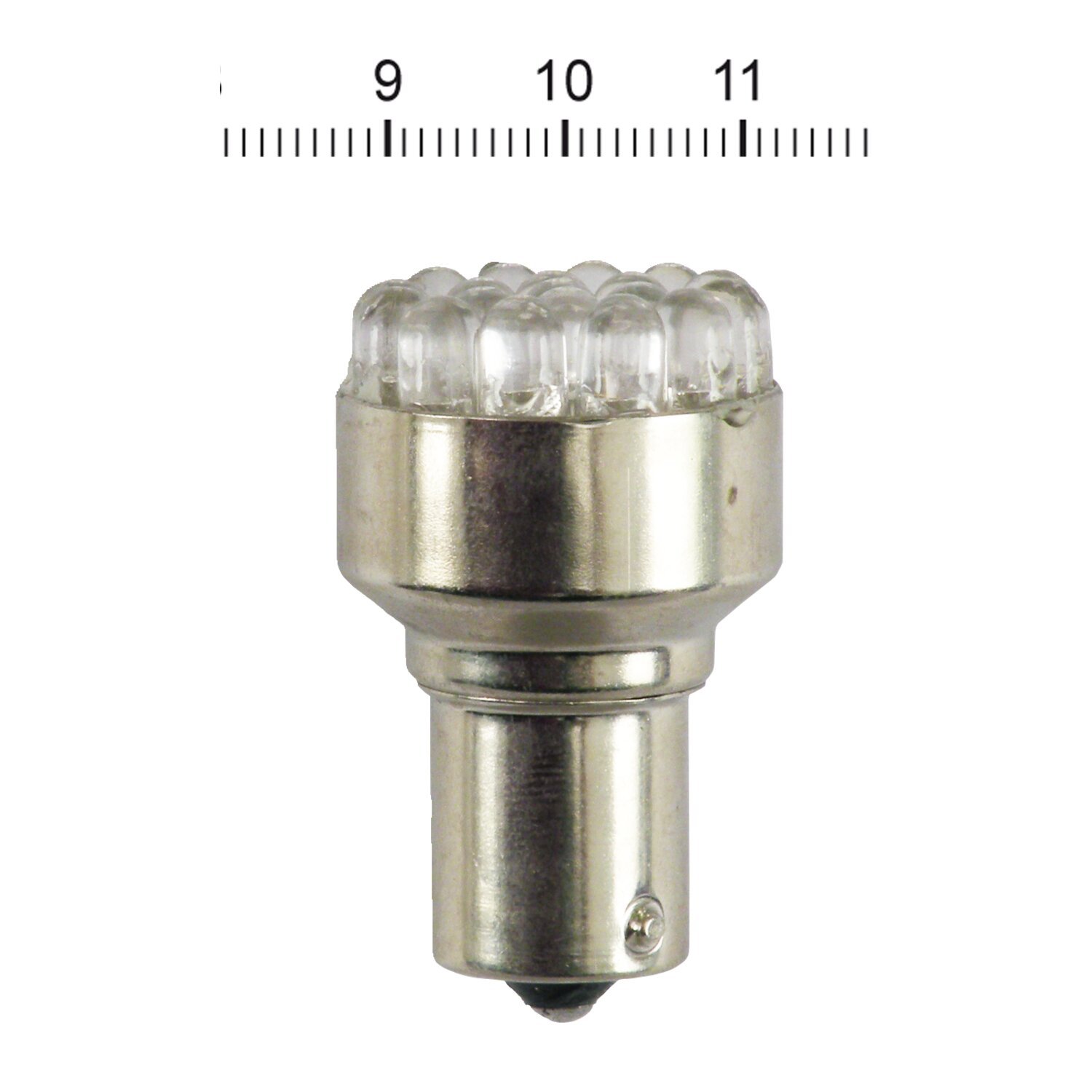 Turn signal LED bulb, BAY15S socket. Amber light emitting, Orange