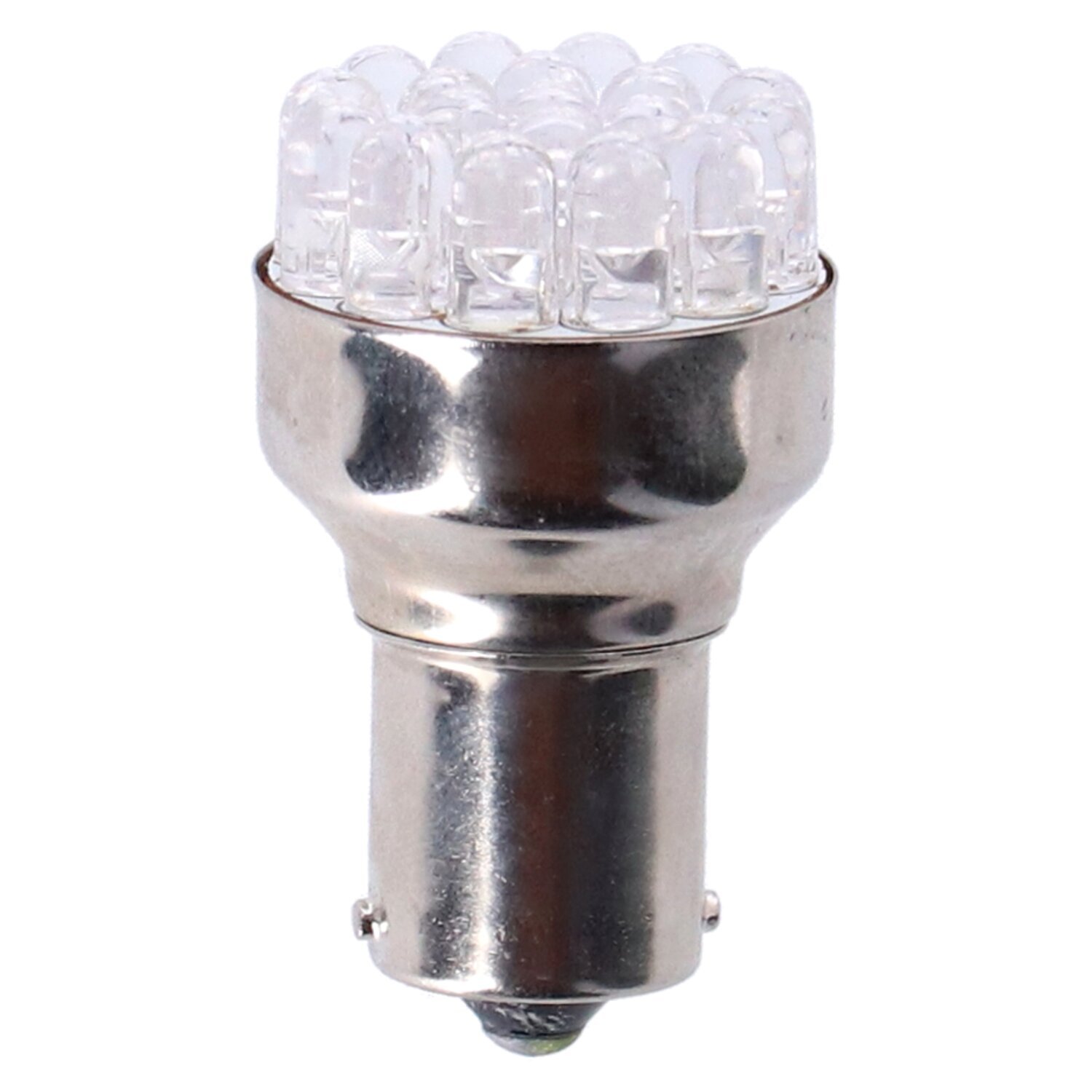 Turn signal LED bulb, BAY15S socket. Red light emitting
