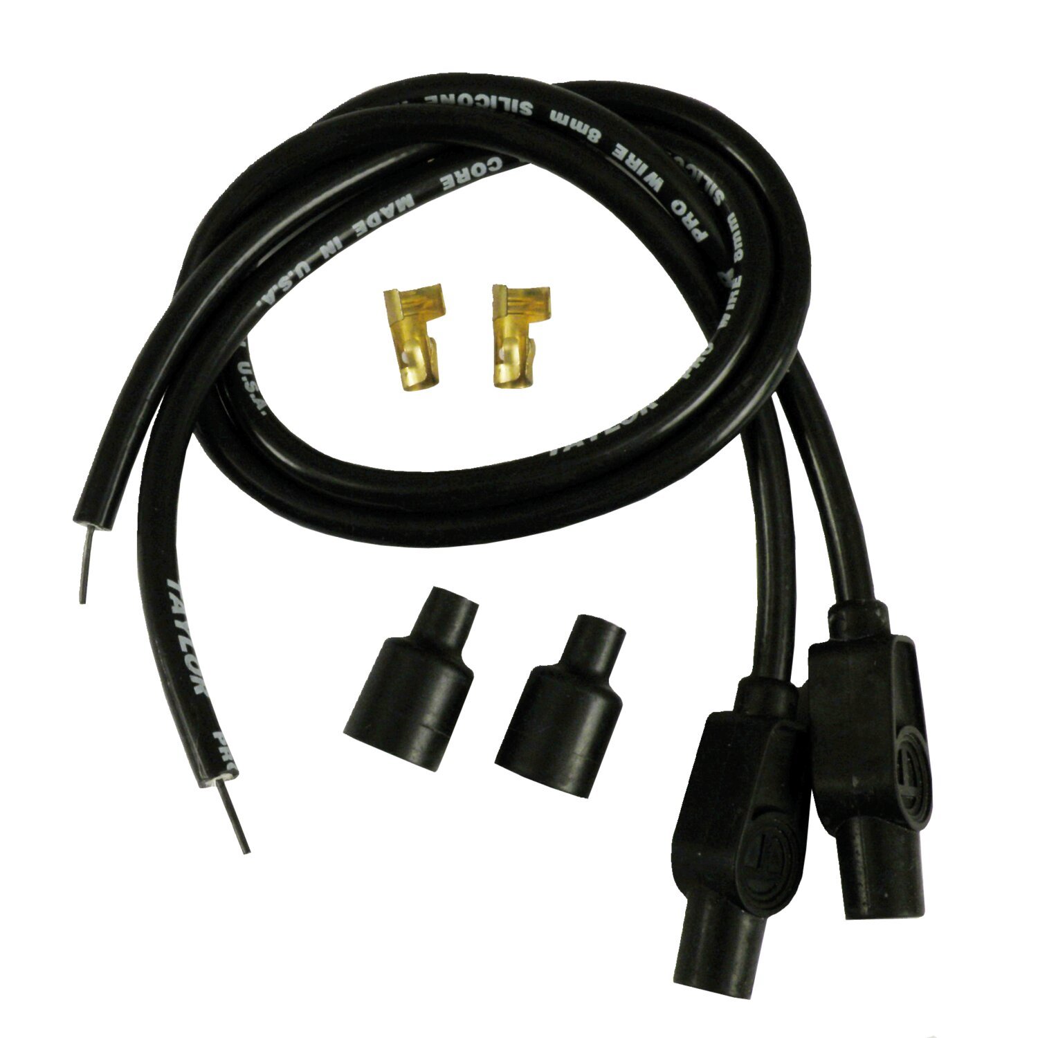 Taylor, 8mm carbon core univ. spark plug wire set, Black