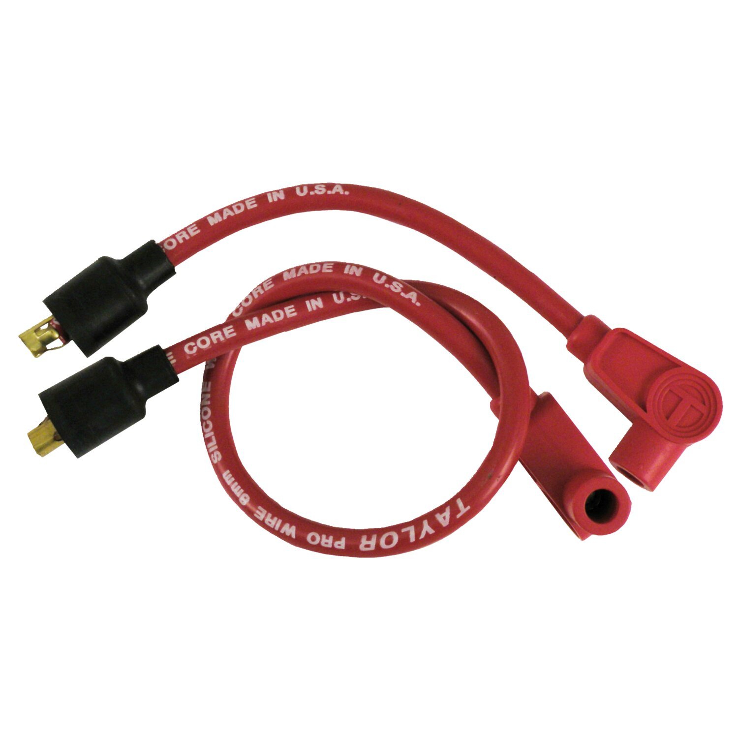Taylor, 8mm metallic core spark plug wire set, Red