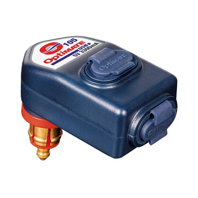 90° angled socket. Fast charge 2 mobile devices at the same time. Fits into a standard BIKE power socket of BMW, Triumph or Ducati MultiStrada.
- Connects to a standard BIKE (DIN Ø12mm) power socket
- Weatherproof
- Offers 2 x 3300mA fast charge USB power
- Auto-off 3 hours after engine stopped or if battery voltage drops below 12.3V, to protect the vehicle battery