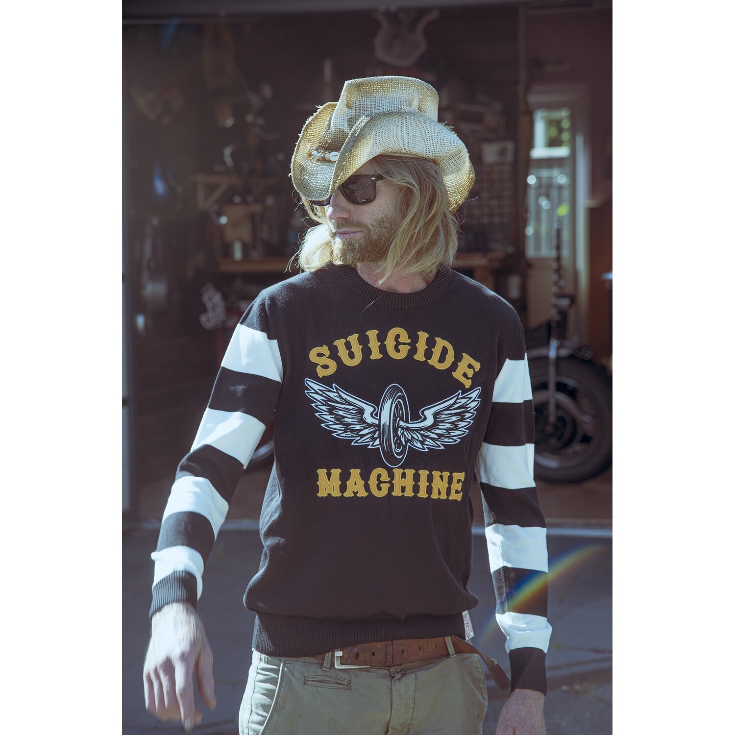 13 1/2 Outlaw Suicide Machine Sweater, Black, L