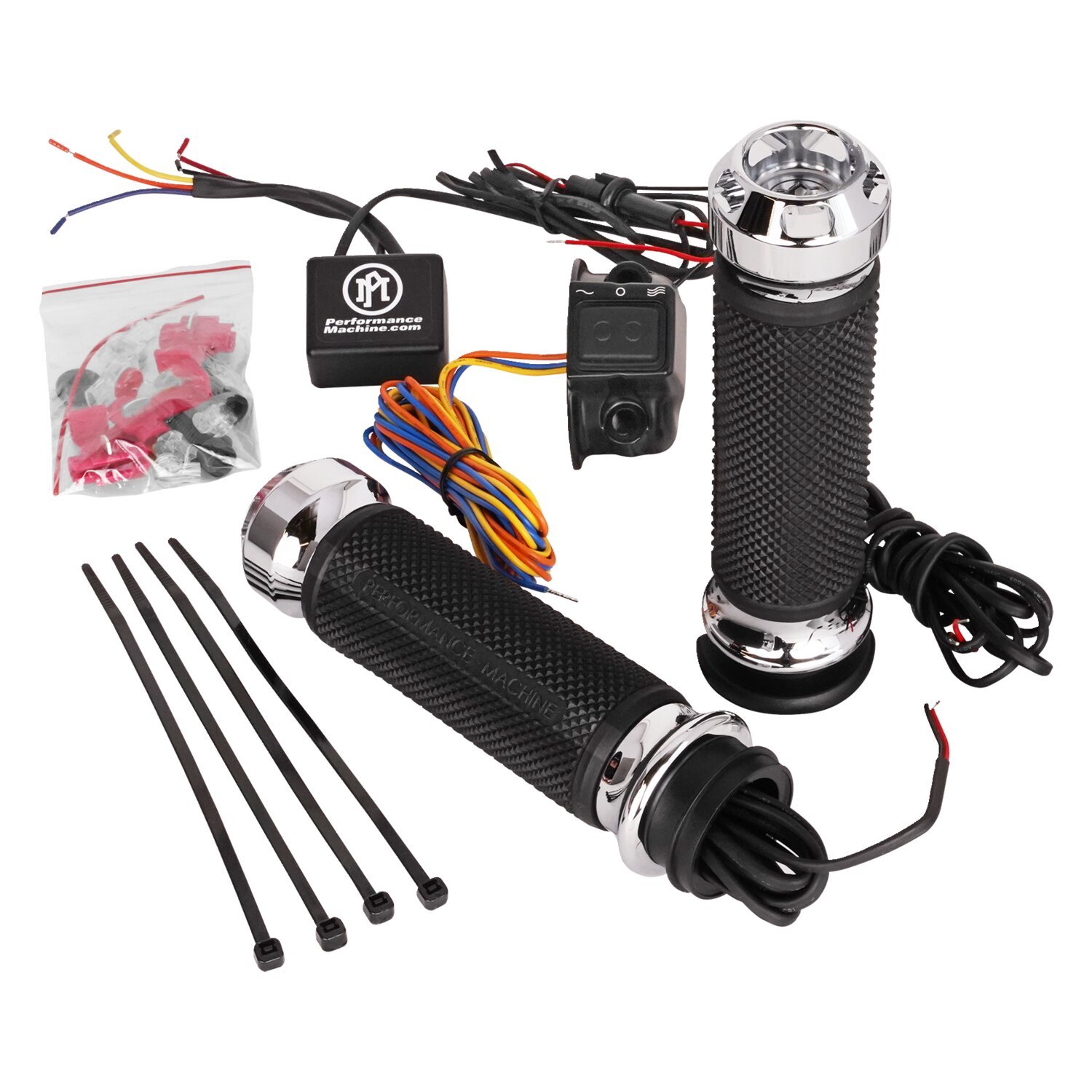PM, Apex heated grips, Silver, Chrome