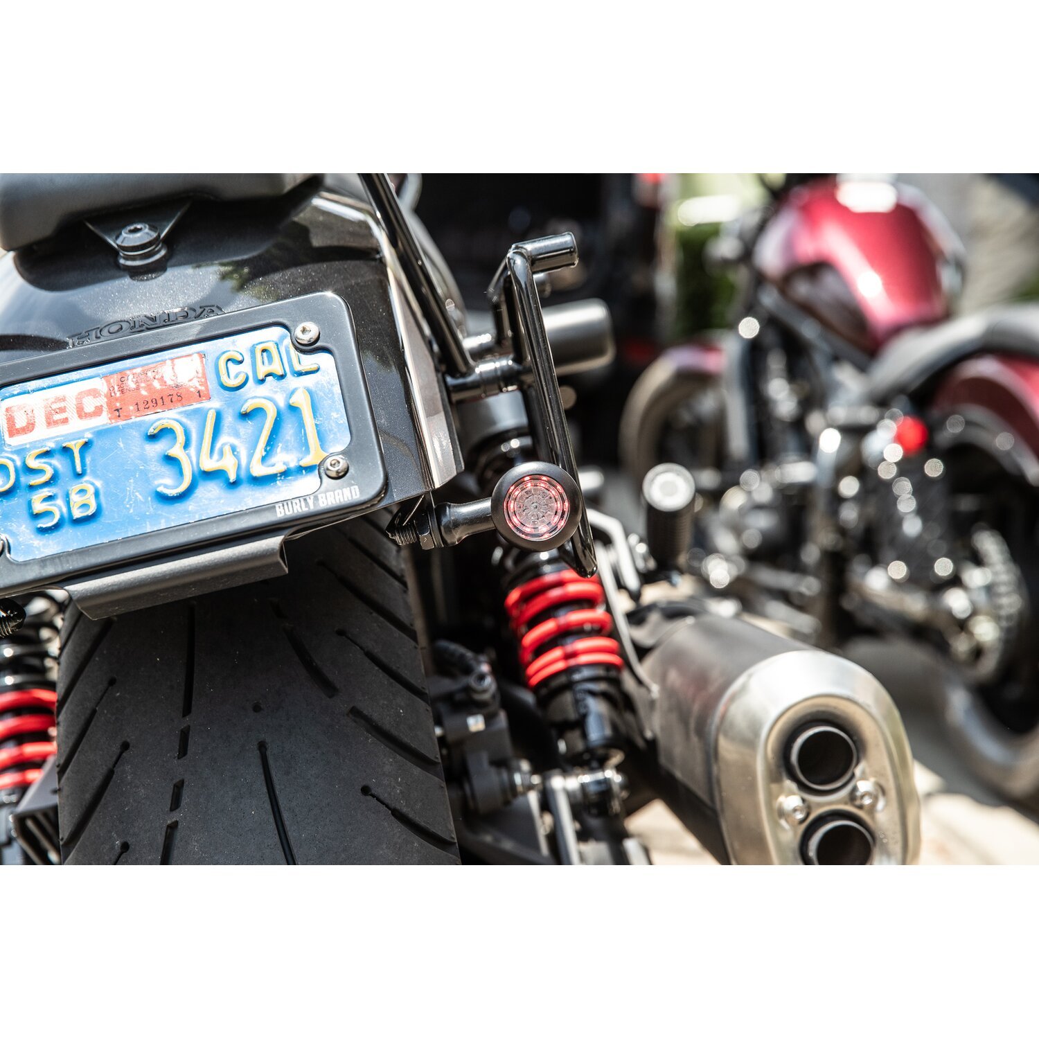 Burly, Turn signal & license plate kit, Black, Matte